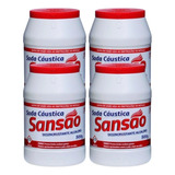 Kit 04 Soda Sansão Granulada Escama 500g Sabão Desentupir