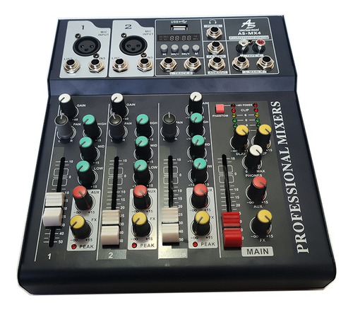 Mezclador Mixer 4 Canales Usb Bluethoo American Sound Asmx4