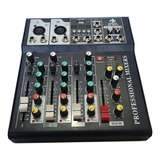 Mezclador Mixer 4 Canales Usb Bluethoo American Sound Asmx4