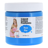 Liquid Latex Fashions - Pintura De Cuerpo Y Cara Azul Neón.