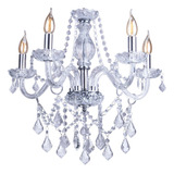 Lustre Pendente Cristal Sala Candelabro France Nice 5 Braços