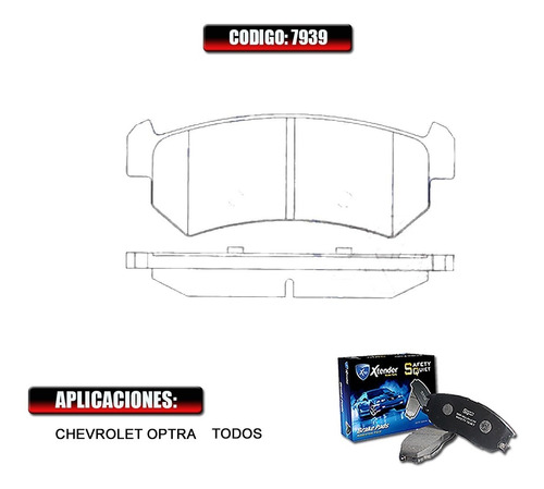 Pastillas De Freno Traseras Chevrolet Optra 06 07 08  7939 Foto 2