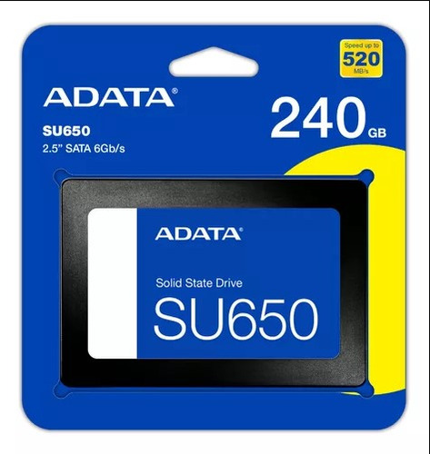 Ssd Adata 240gb Sata 3 2.5 Su650 3d Nand 450/520 Mb/s Preto Asu650ss-240gt-r