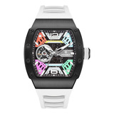 Reloj De Pulsera Minber Para Hombre Fashion Collection- 43mm Color De La Correa Blanco