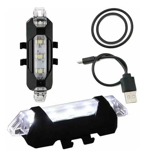 Luz Led Bicicleta Recargable Usb Blanca Fría Dc-918