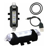 Luz Led Bicicleta Recargable Usb Blanca Fría Dc-918