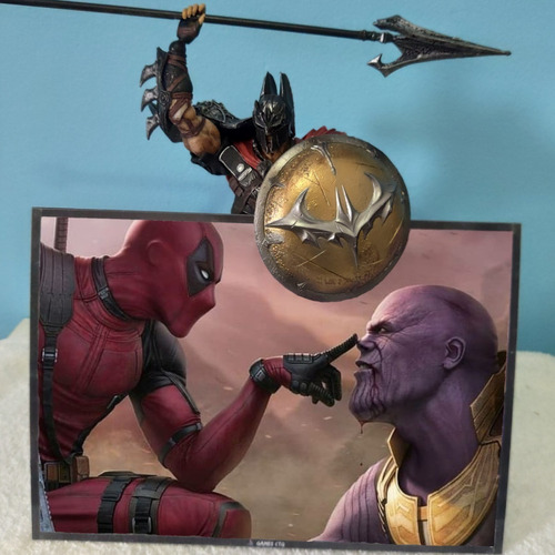 Quadro Decorativo Tela A4 21x30cm - Modelos Deadpool Marvel