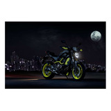 Vinilo 60x90cm Moto En La Noche Con Luna Llena Nocturna
