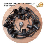 Guirnalda De Luces 10 Metros + 10 Lamparas Led Vintage 2w