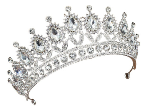 Corona Tiara Plateada Para Boda Quinceaños Novia Reina