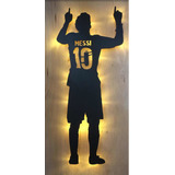 Cuadro Silueta Messi Led Xl 80 Cm