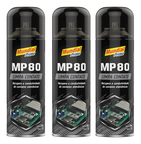 Kit 3 Spray Limpa Contatos Elétrico 300ml Mundial Prime