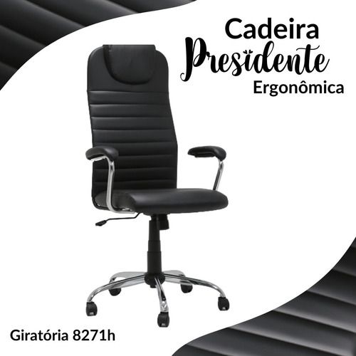 Cadeira Presidente De Escritório -  Ergonômica - 8271h