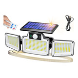 Lámpara Led Solar Luminaria Suburbana Alumbrado Hogar Con Sensor Detector De Movimiento 280 Perlas Led Exterior Jardín Escaleras Pasillos Zaguán Portón Lámpara Ecológica Ip95 3 Modos Comerliv Negra