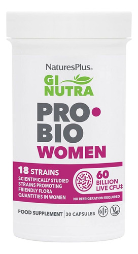 Natures Plus | Ginutra Probiotic Women | 30 Capsules