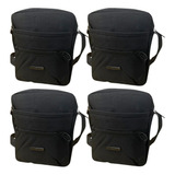 Kit 4 Shoulder Bag Unissex Preta Grande Resistente Atacado