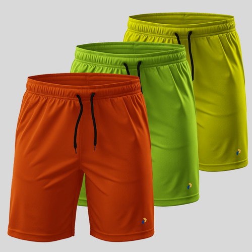 Kit 3 Shortes Dryfit Bermuda Masculina Poliéster P/academia