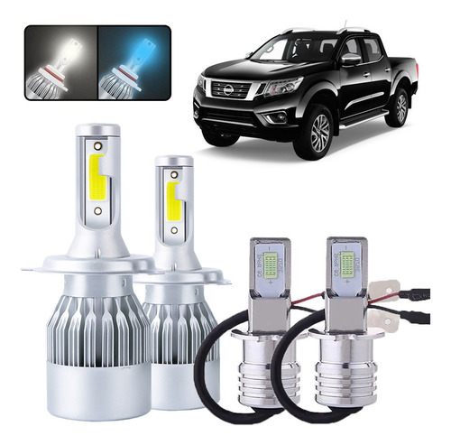 Kit De Focos Led H4 H3 Para Nissan Np300 2009-2020