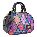 Bolsa Mariconera Messenger Crossbody 1418 Mandalas Mayoreo Color Azul Oscuro