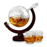 Globe Whiskey Decanter Set With 2 Insculpid Glasses 2024