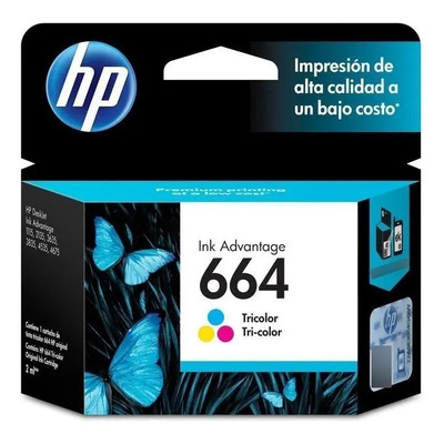 Cartucho De Tinta Ink Advantage 664 Tricolor F6v28al Hp