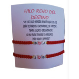 Set 2 Pulseras Hilo Rojo Destino Inicial Pareja Novios Tejid