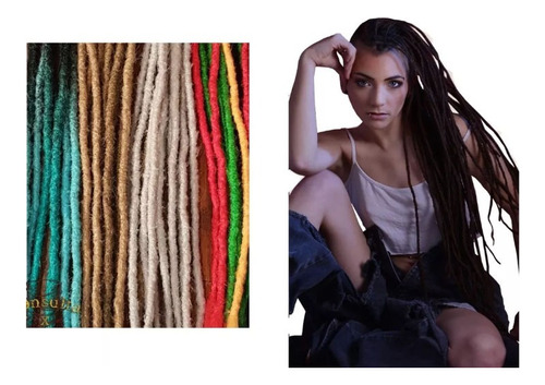 Extensiones Dreadlocks Rastas Sintéticas Medium 50cm 20unid.