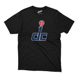 Remera Basket Nba Washington Wizards Negra Logo Dc