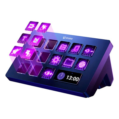 Ulanzi Teclado Macro Stream deck teclado led teclado macro 14 teclas LCD 13 teclas macro personalizables Para controlar aplicaciones y software Activa acciones en OBS Twitch YouTube y más Para Mac\u002FPC | Meses sin interés