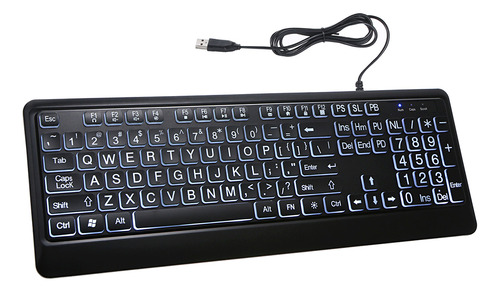 Interfaz De Teclado Usb Con Letra Grande Con Cable Retroilum