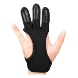 1 Unidad De Guantes De Tiro Con Arco, Caza, Piel, Tres Dedos