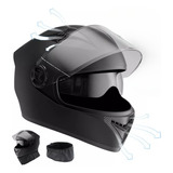 Casco Abatibles Motos Motocicleta Anti Niebla Espejo Doble