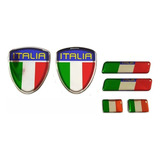 Kit Adesivo Emblema Escudo Placa Coluna Fiat Itália Resinado