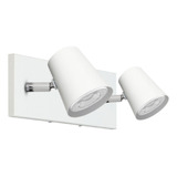 Lampara Aplique Pared Lima 2 Luces Led Cono Spot Movil Gu10 Blanco Gioluce