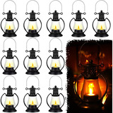 12 Mini Faroles Vela Led, Faroles Decorativos Mini Cent...