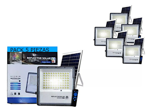 Reflector Solar 200w/2000w Led Control Remoto Ip66 5 Piezas