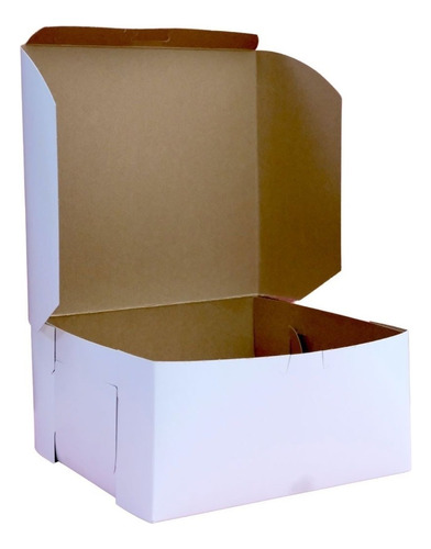 Caja Blanca Para Pastel Panadería - 25x25x13cm, 20 Piezas