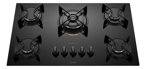 Cooktop U Top 5 Bocas Com Mesa De Vidro E Tripla Chama Atlas