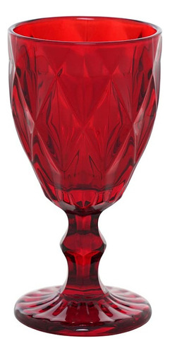 Juego 6 Copas Para Vino De Vidrio Cristal De Color 340ml Color Rojo