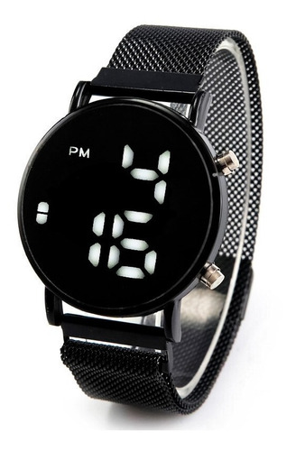 Reloj Pulsera Digital Led Metálico Con Hebilla Magnética