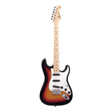 Guitarra Elétrica Sx Alder Series Sst/alder De  Amieiro 3-tone Sunburst Brilhante Com Diapasão De Bordo