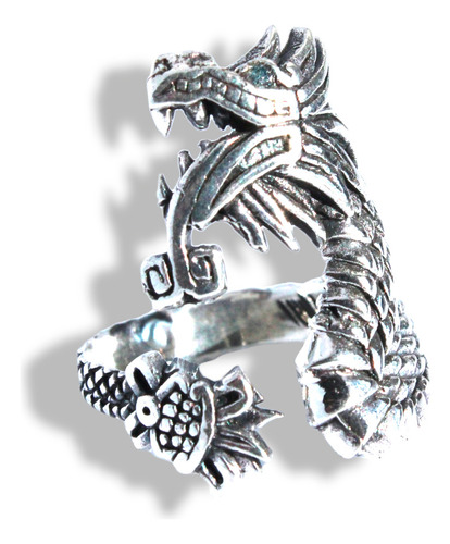 Anillo Dragón Viserion Plata Fina 925 Hombre Mujer Ajustable