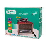 Bocina Bluetooth Vintage Radio Am/fm Y Linterna Panel Solar