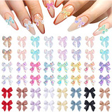 240 Piezas Aurora Bow Nail Charm 3d Lazos Nail Charm Colorid