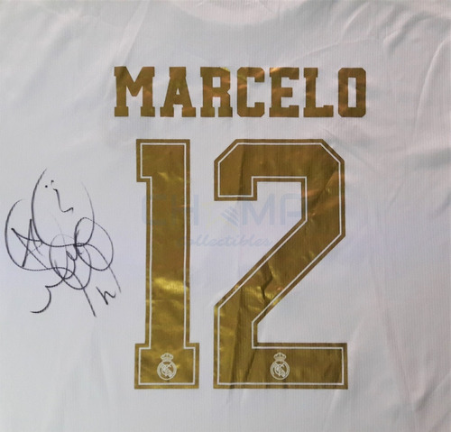Jersey Autografiado Marcelo Real Madrid 2019-20 Local Brasil