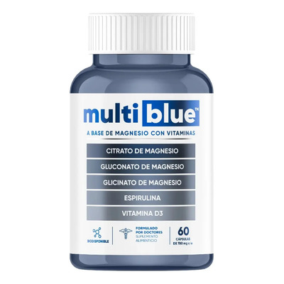Multiblue Magnesio Con Vitaminas Fortalece Huesos 60caps Sabor Sin Sabor | Meses sin interés