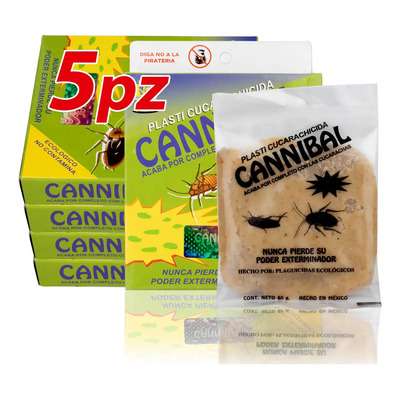 5 Cajas De Veneno Exterminador Mata Cucaracha Cannibal Original No Toxico Eliminador De Plagas, Efectivo Plasti-cucarachicida Veneno Para Cucarachas De Todo Tipo | Envío gratis