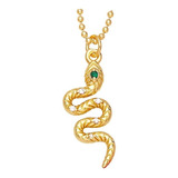 Dije Serpiente Cadena Acero Oro Laminado 1183