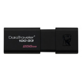 Pendrive Kingston Datatraveler 100 G3 Dt100g3 256gb 3.0 Negro