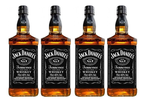 Whiskey Jack Daniels No.7 1 L - Kit Com 4 Unidades